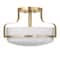 Hello Honey® Chatsworth White & Gold Etched Opal Glass & Metal Semi-Flush Mount Ceiling Light
